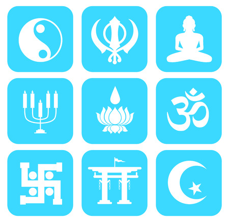 Shape Icons Set of Religious Symbolsのイラスト素材