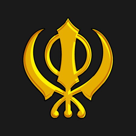 Golden Sikhism Symbolのイラスト素材