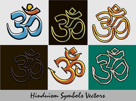 Set of Religious Om Symbolsのイラスト素材