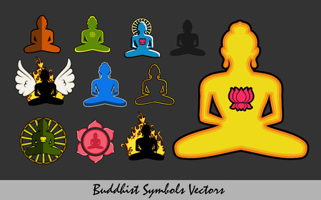 Set of Religious Buddhist Symbolsのイラスト素材