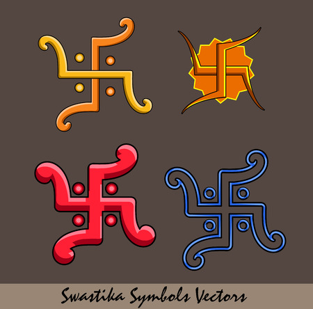 Auspicious Swastika Symbols Setのイラスト素材