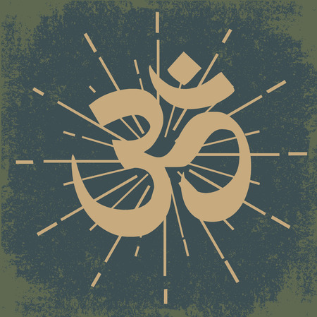 Grunge Retro Om Backgroundのイラスト素材