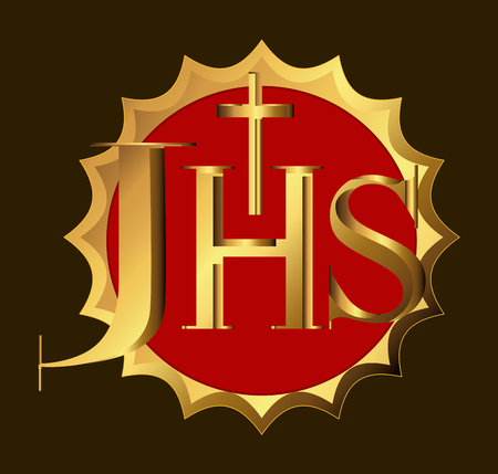 Golden JHS Christogram Symbol Badgeのイラスト素材
