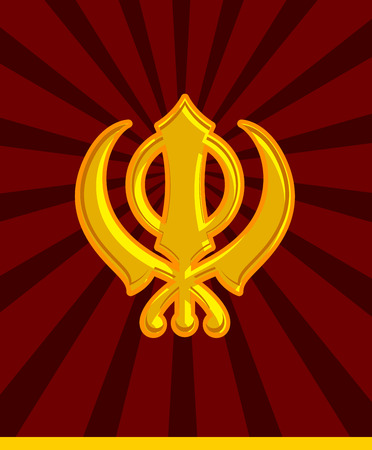 Retro Golden Sikhism Symbolのイラスト素材