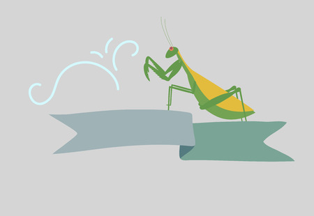 Mantid Insect Bannerのイラスト素材