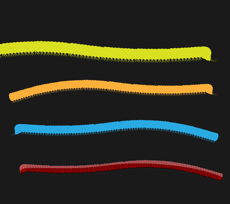 Colorful Millipede Worms Vectorのイラスト素材