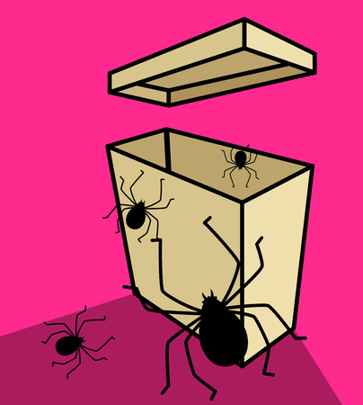 Spiders in Packetのイラスト素材