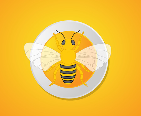 Bumble-Bee Isolated on Plateのイラスト素材