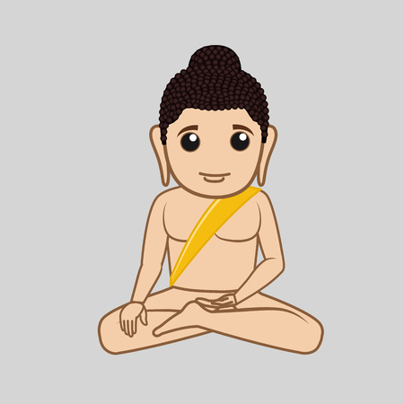 Cartoon Mahavira Saint Characterのイラスト素材