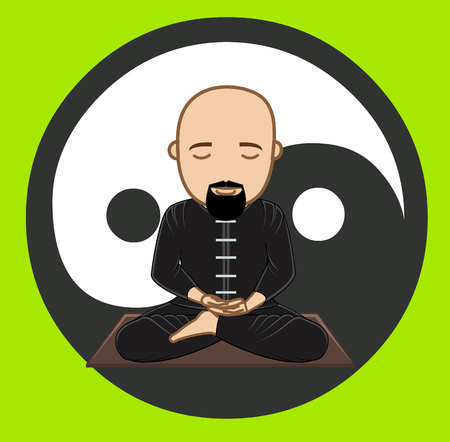 Taoism Monk Meditation Conceptのイラスト素材