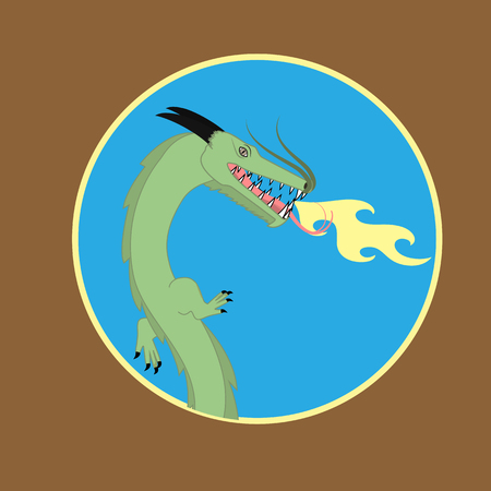 Fire Dragon Head Mascotのイラスト素材