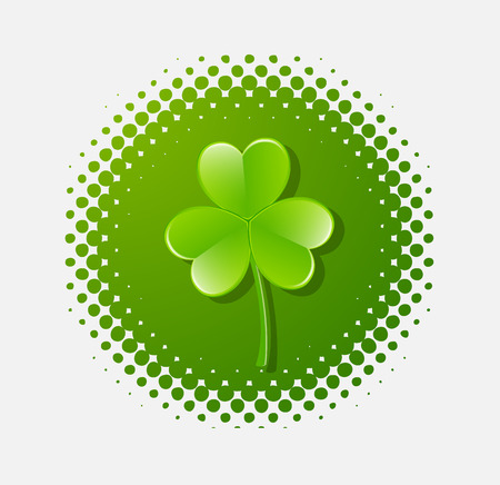Clover Leaf Isolated on Halftoneのイラスト素材