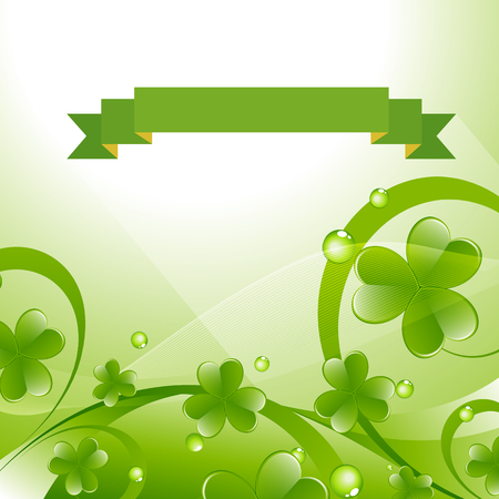 Decorative Clover Leaves Backgroundのイラスト素材