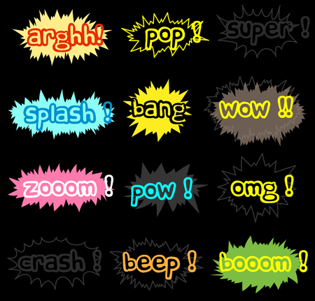 Comic Message Burst Expressions Setのイラスト素材