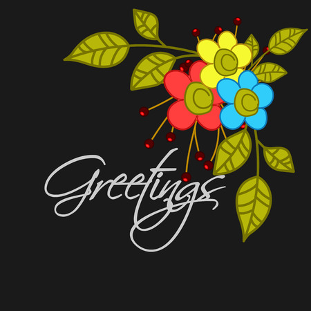 Artistic Greeting Flowers Vectorのイラスト素材