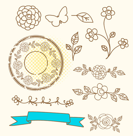 Free Hand Art Design Elementsのイラスト素材