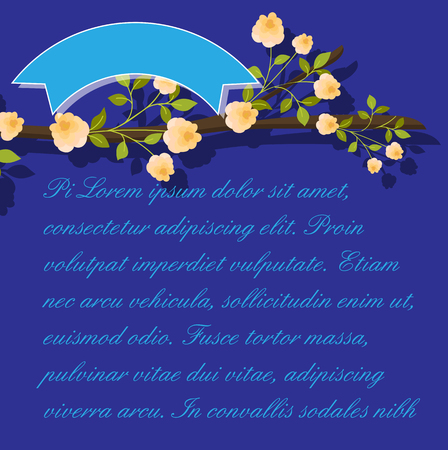 Flowers Branch Invitation Card Designのイラスト素材