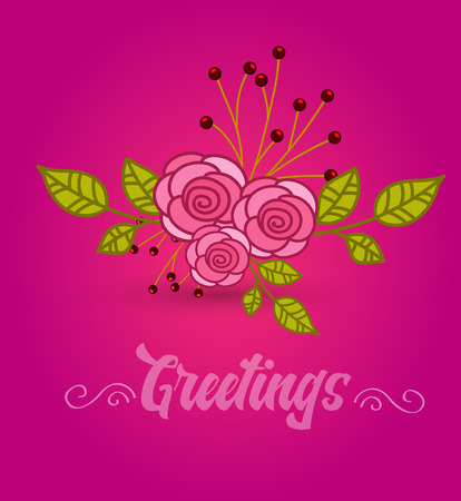 Romantic Flowers Valentine Greetingのイラスト素材