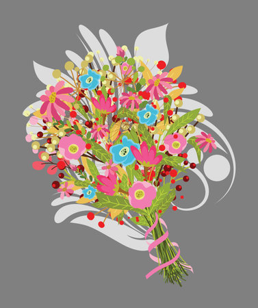 Decorative Flowers Bouquet Vectorのイラスト素材
