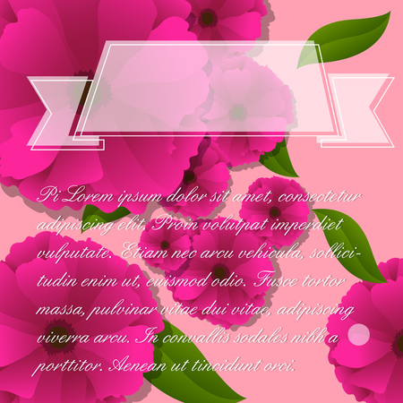 Romantic Flowers Greeting Templateのイラスト素材