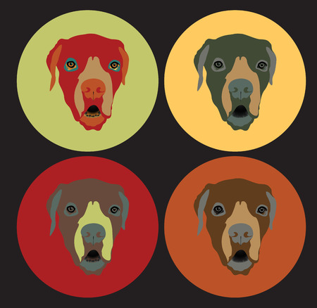 Dog Faces Vector Setのイラスト素材