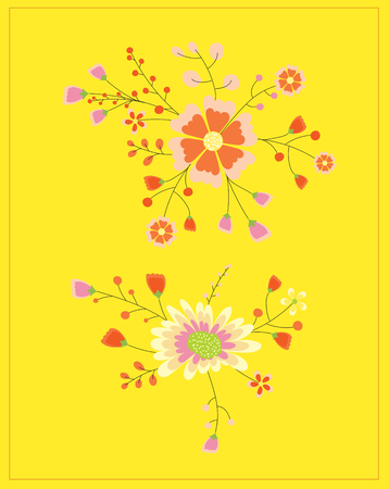Decorative Vintage Flowers Elementsのイラスト素材