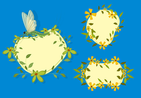 Vintage Floral Frames Designsのイラスト素材