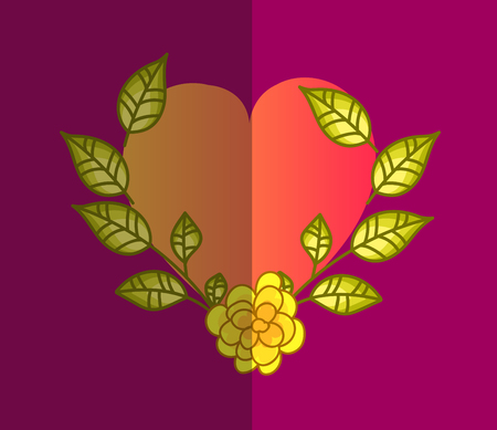 Decorative Leaves Heart Vectorのイラスト素材