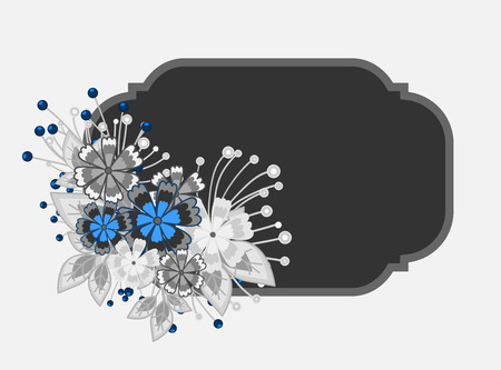 Vintage Flowers Label Bannerのイラスト素材