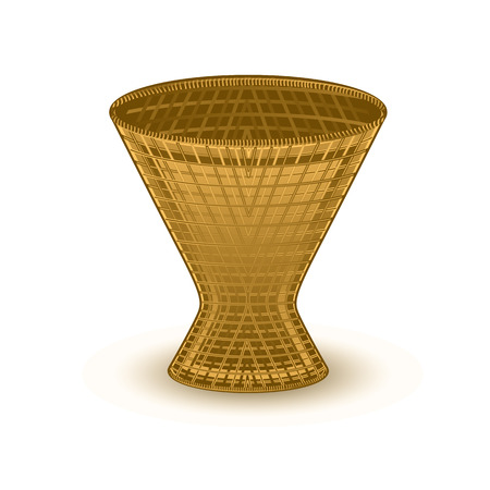 Ancient Wooden Flowers Vase Vectorのイラスト素材