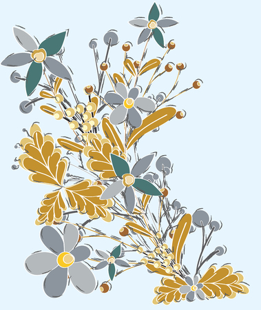 Vintage Floral Elements Backgroundのイラスト素材