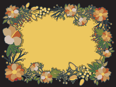 Retro Flowers Frame Designのイラスト素材
