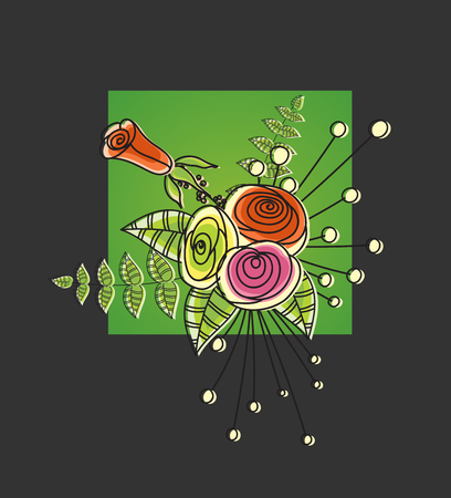 Hand-Drawn Flowers Bunchのイラスト素材