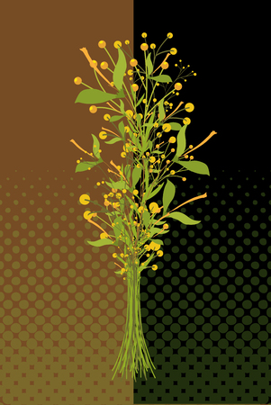 Vintage Floral Twigs Bunch Retro Backgroundのイラスト素材