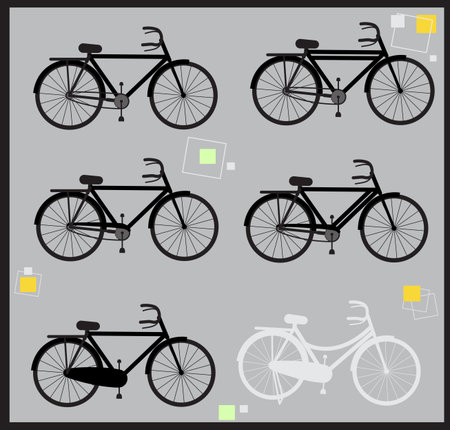 Indian Cycles Shapes and Silhouettesのイラスト素材