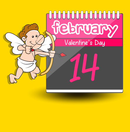 Valentine Cupid - Calendar Vectorのイラスト素材