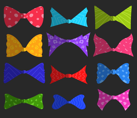 Colorful Ribbon Bow Setのイラスト素材