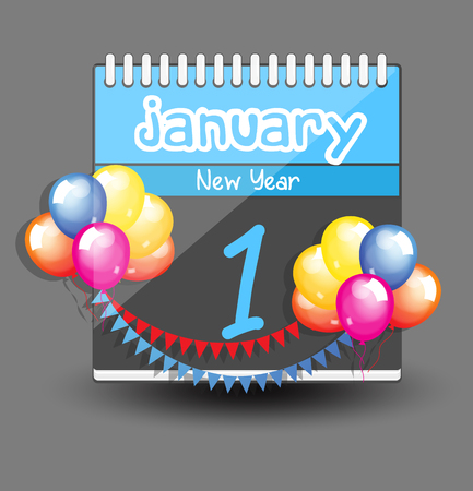 Happy New Year - Calendar Vectorのイラスト素材