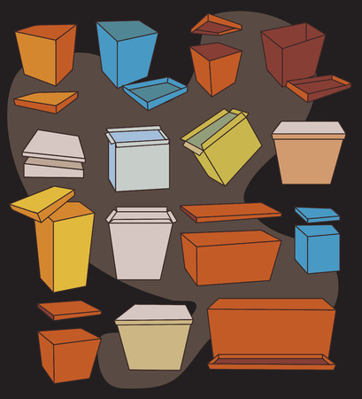 Collection of Colored Boxesのイラスト素材