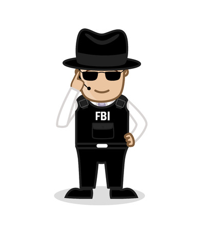FBI Agent Getting Information on Callのイラスト素材