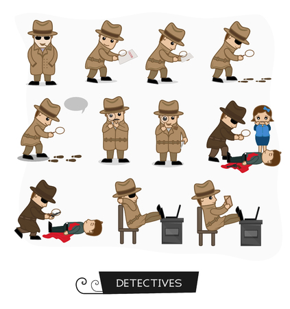 Detective Agents Various Concepts in a Setのイラスト素材