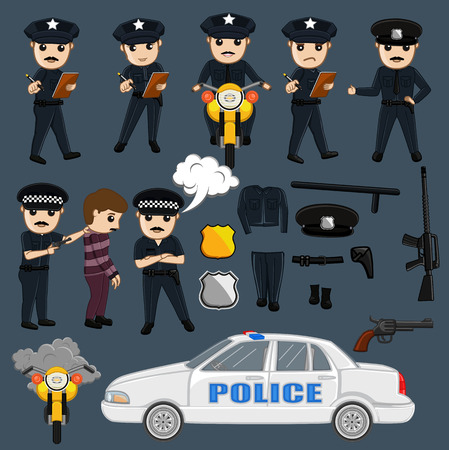 Police and Equipments Vectorのイラスト素材