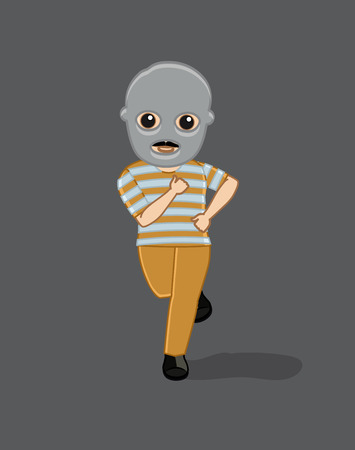 Funny Robber Running Poseのイラスト素材