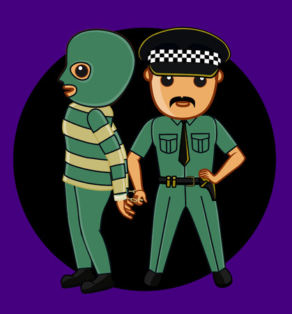 Police Arrested a Gangster Vector Conceptのイラスト素材