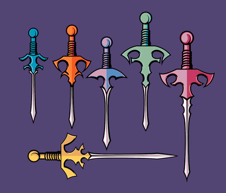 Colorful Medieval Swords Vectorのイラスト素材