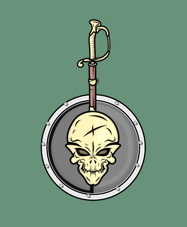 Pirate Sword and Shieldのイラスト素材