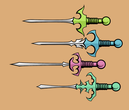 Colorful Ancient Swords Vectorのイラスト素材