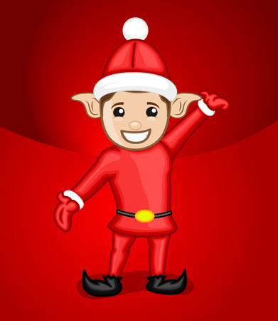 Joyful Kid Elf Dancingのイラスト素材