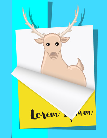 Christmas Reindeer Greeting Templateのイラスト素材