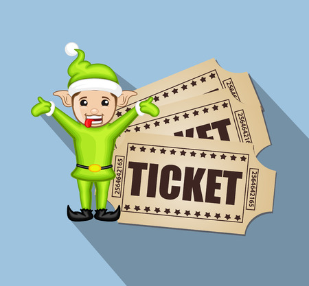 Elf Presenting Movie Ticketsのイラスト素材